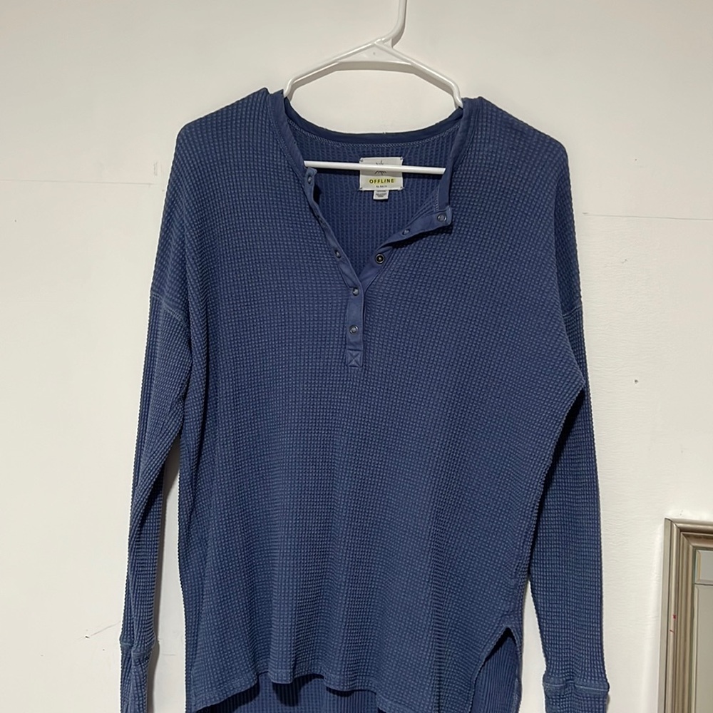 OFFLINE By Aerie Wow! Waffle Henley T-Shirt